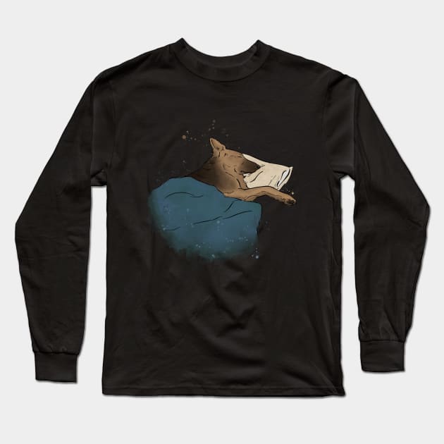 Sleeping German Shepherd Long Sleeve T-Shirt by rmcbuckeye